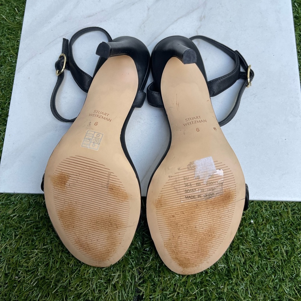 Stuart Weitzman Dancer Twistie 75 Black Leather S… - image 8